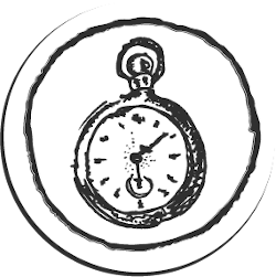 uhr_kringel Runde Zeichnung mit einer aufziehbaren Uhr